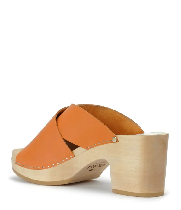SABOT YOUYOU Sabots Yzis Bois Cuir Papaye 4