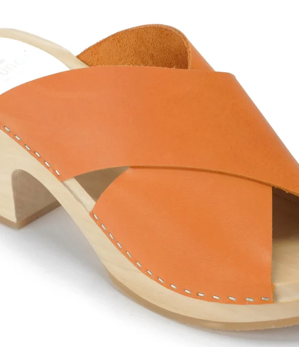 SABOT YOUYOU Sabots Yzis Bois Cuir Papaye 5