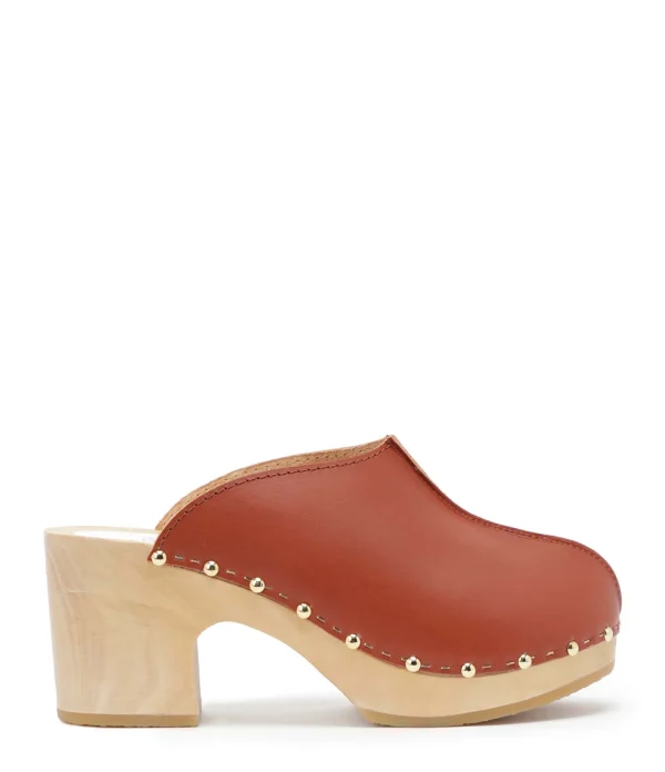 SABOT YOUYOU Sabots Yndies Bois Cuir Brique 1