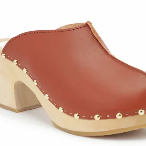 SABOT YOUYOU Sabots Yndies Bois Cuir Brique 20