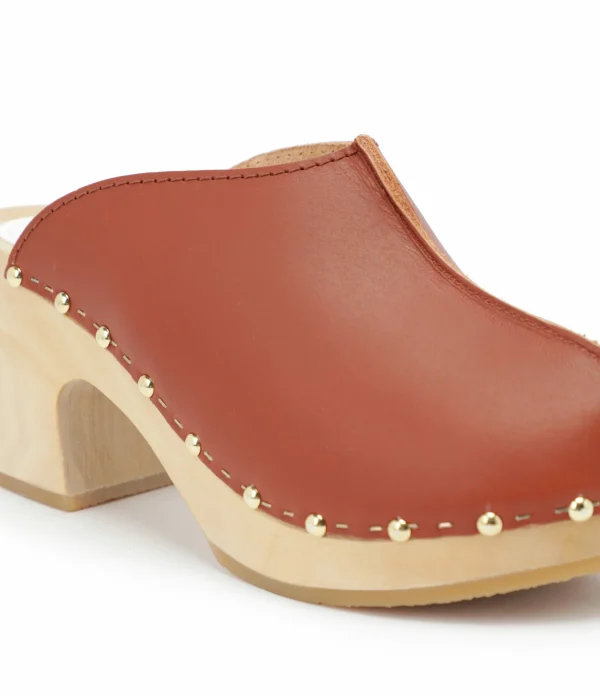 SABOT YOUYOU Sabots Yndies Bois Cuir Brique 5