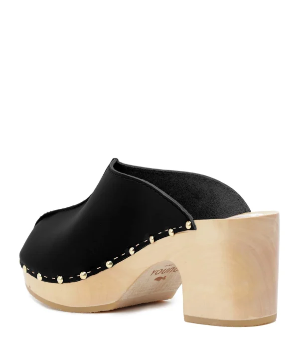 SABOT YOUYOU Sabots Yndies Bois Cuir Noir 4
