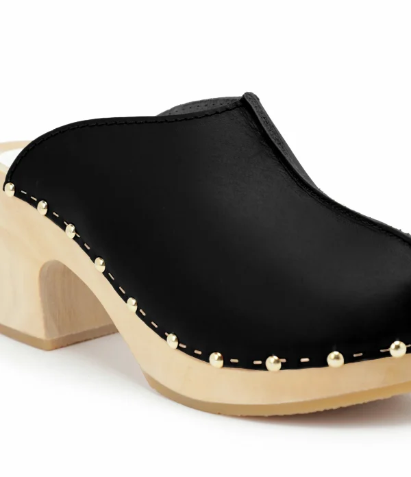 SABOT YOUYOU Sabots Yndies Bois Cuir Noir 5