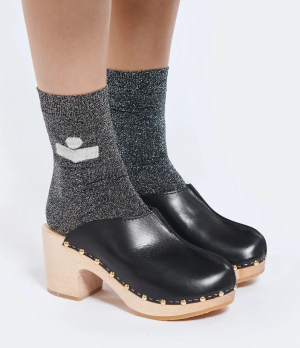 SABOT YOUYOU Sabots Yndies Bois Cuir Noir 6
