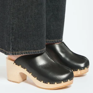 SABOT YOUYOU Sabots Yndies Bois Cuir Noir 24