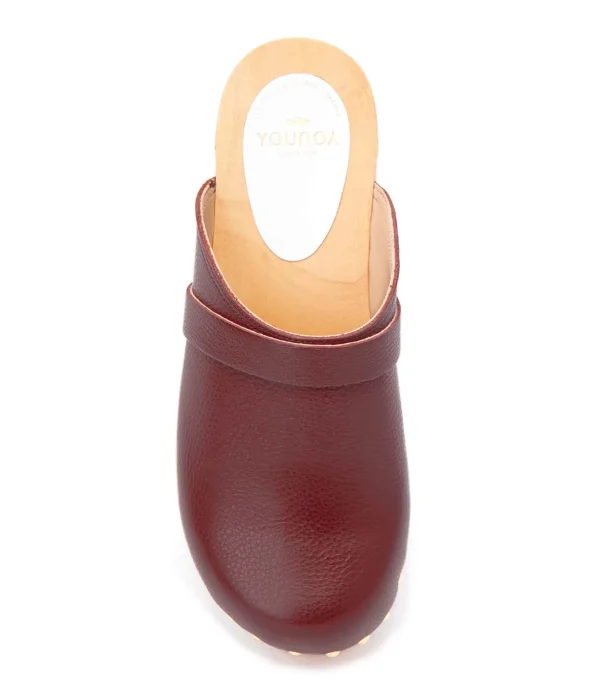 SABOT YOUYOU Sabots Yren Rock Bois Cuir Cerise 3