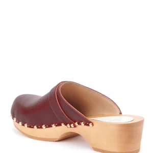SABOT YOUYOU Sabots Yren Rock Bois Cuir Cerise 17