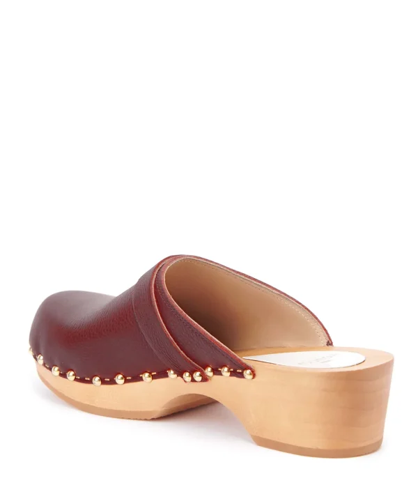 SABOT YOUYOU Sabots Yren Rock Bois Cuir Cerise 4