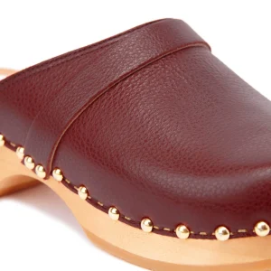 SABOT YOUYOU Sabots Yren Rock Bois Cuir Cerise 19