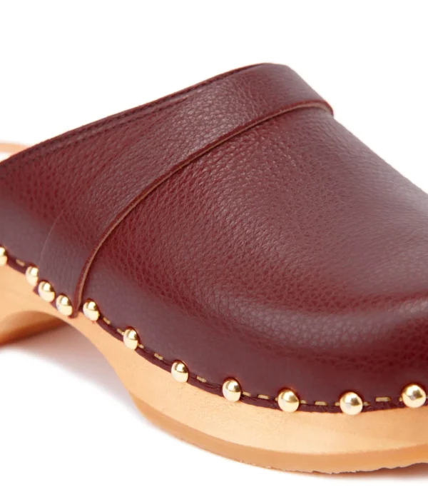 SABOT YOUYOU Sabots Yren Rock Bois Cuir Cerise 5