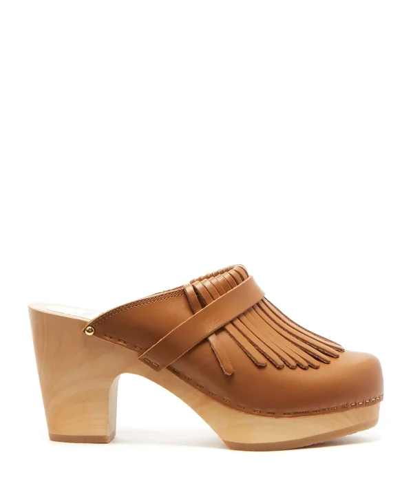 SABOT YOUYOU Sabots Ydem Bois Cuir Camel 1