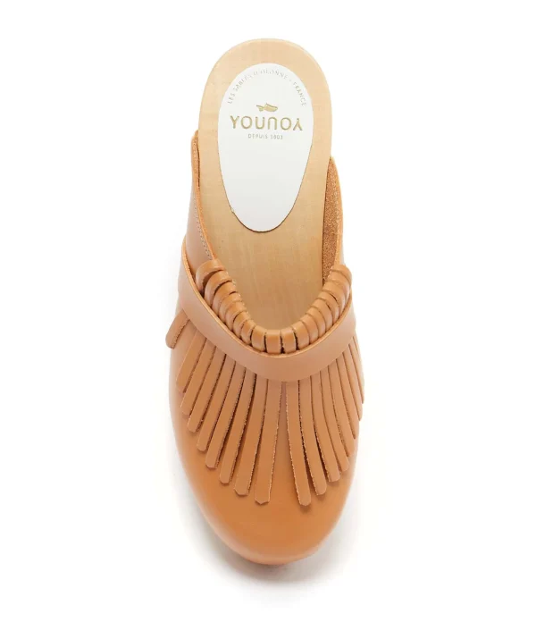 SABOT YOUYOU Sabots Ydem Bois Cuir Camel 3