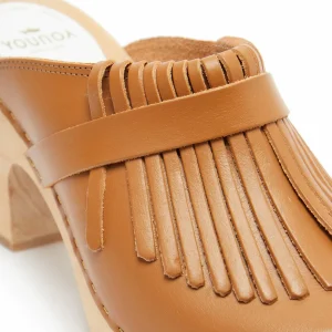 SABOT YOUYOU Sabots Ydem Bois Cuir Camel 15