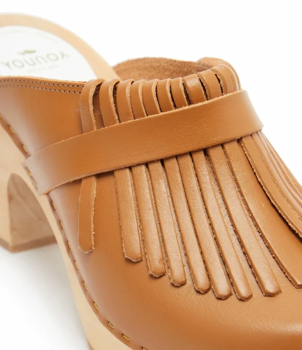 SABOT YOUYOU Sabots Ydem Bois Cuir Camel 5