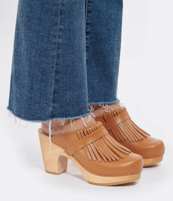 SABOT YOUYOU Sabots Ydem Bois Cuir Camel 6