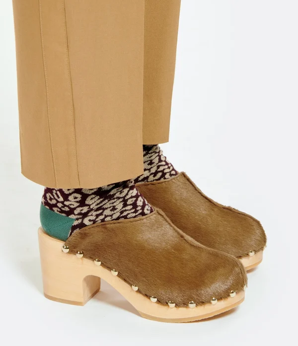 SABOT YOUYOU Sabots Yanaki Bois Cuir Caramel 6