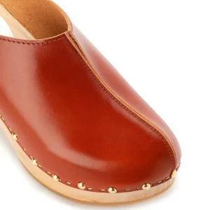 SABOT YOUYOU Sabots Yndies Bois Cuir Caramel 19
