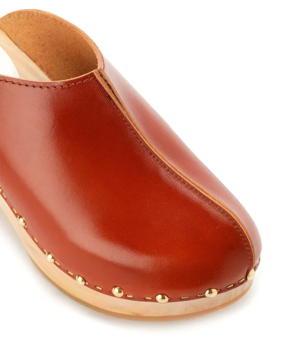 SABOT YOUYOU Sabots Yndies Bois Cuir Caramel 5