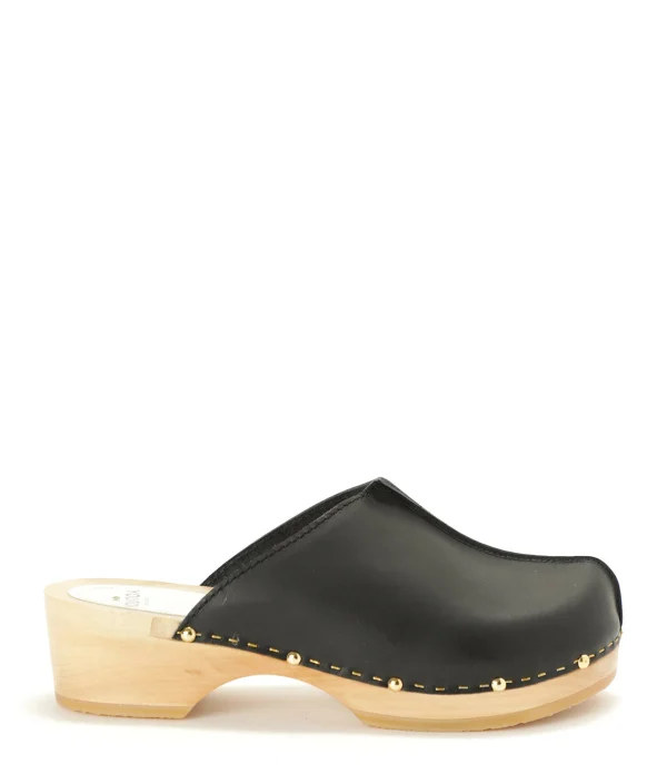 SABOT YOUYOU Sabots Yssa Bois Cuir Noir 1