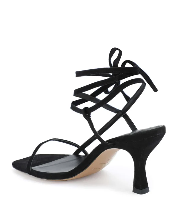 JEANNE VOULAND Sandales Sublim Nœud Cuir Suédé Noir 4