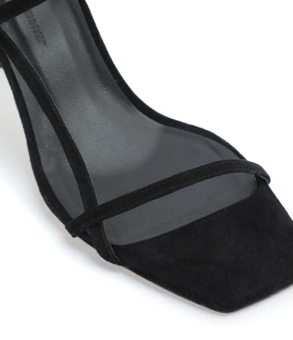 JEANNE VOULAND Sandales Sublim Nœud Cuir Suédé Noir 5