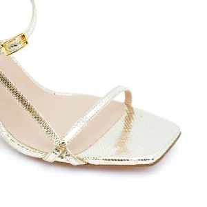 JEANNE VOULAND Sandales Sublim Cuir Texturé Doré 20