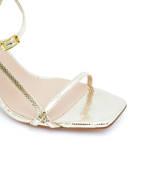 JEANNE VOULAND Sandales Sublim Cuir Texturé Doré 5
