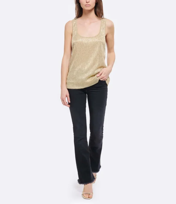 JEANNE VOULAND Sandales Sublim Cuir Texturé Doré 7
