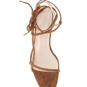 JEANNE VOULAND Sandales Sublim Nœud Cuir Suédé Camel 11
