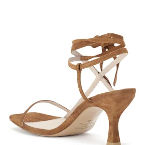 JEANNE VOULAND Sandales Sublim Nœud Cuir Suédé Camel 13