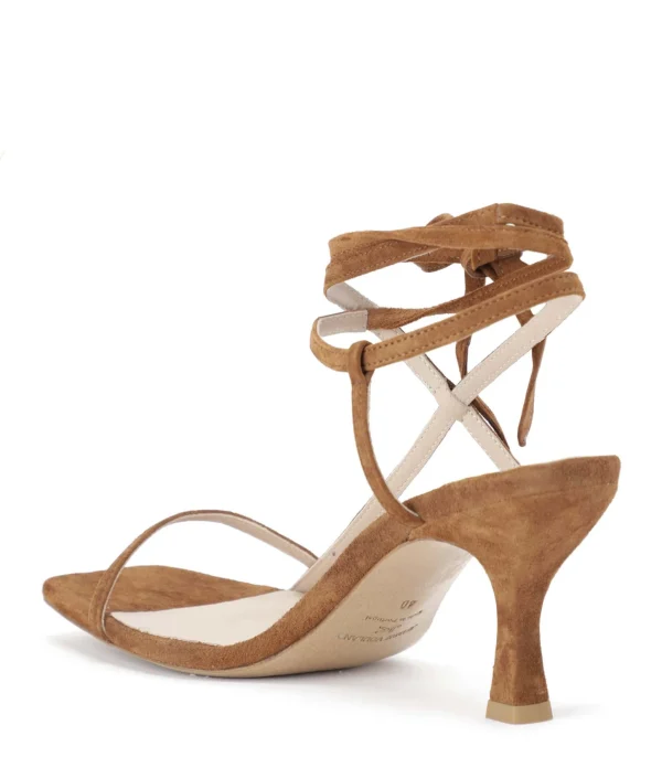 JEANNE VOULAND Sandales Sublim Nœud Cuir Suédé Camel 4