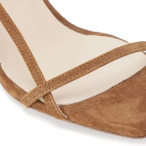 JEANNE VOULAND Sandales Sublim Nœud Cuir Suédé Camel 15