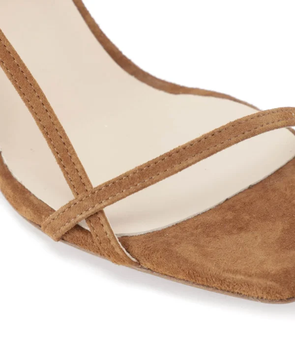 JEANNE VOULAND Sandales Sublim Nœud Cuir Suédé Camel 5