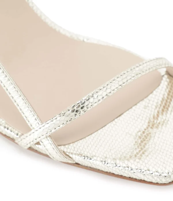 JEANNE VOULAND Sandales Sublim Double Cuir Texturé Doré 5