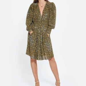 JEANNE VOULAND Sandales Sublim Double Cuir Texturé Doré 27