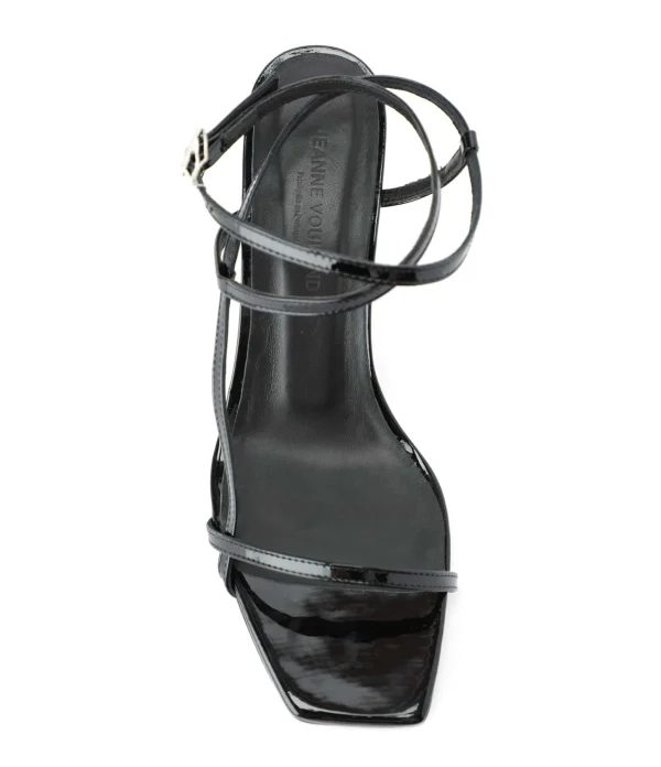 JEANNE VOULAND Sandales Sublim Double Cuir Verni Noir 3
