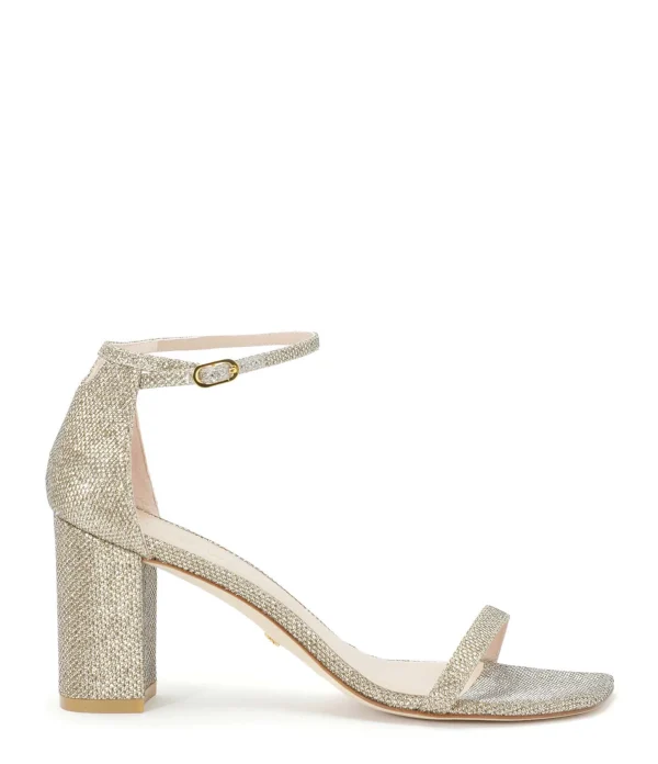 STUART WEITZMAN Sandales Amelina Block Cuir Platinum 1