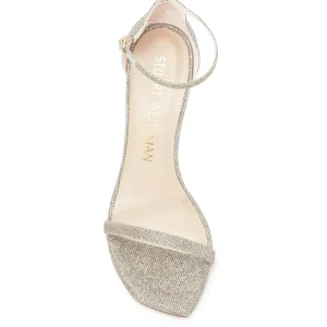 STUART WEITZMAN Sandales Amelina Block Cuir Platinum 10