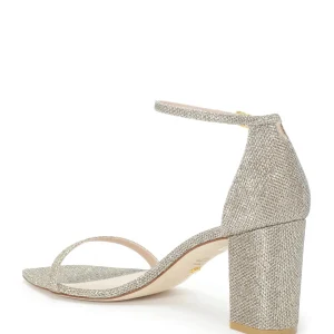 STUART WEITZMAN Sandales Amelina Block Cuir Platinum 12