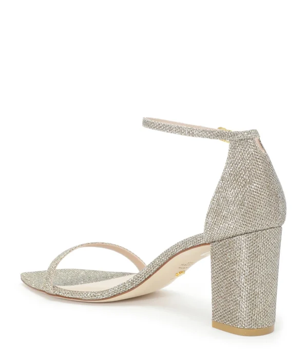 STUART WEITZMAN Sandales Amelina Block Cuir Platinum 4