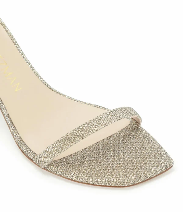 STUART WEITZMAN Sandales Amelina Block Cuir Platinum 5