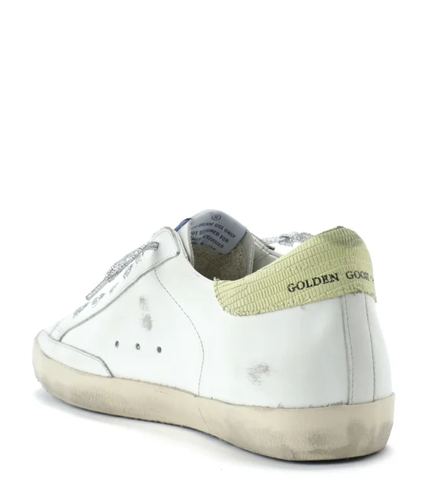 GOLDEN GOOSE Baskets Superstar Cuir Blanc Jaune Croco 4
