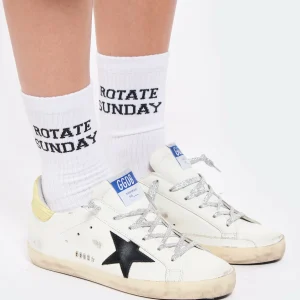 GOLDEN GOOSE Baskets Superstar Cuir Blanc Jaune Croco 22
