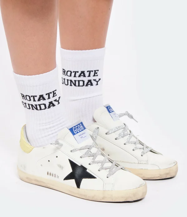 GOLDEN GOOSE Baskets Superstar Cuir Blanc Jaune Croco 6