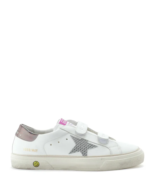 GOLDEN GOOSE Baskets May School Cuir Blanc 1