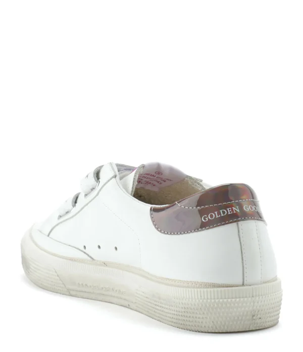 GOLDEN GOOSE Baskets May School Cuir Blanc 4