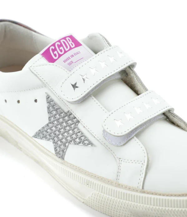 GOLDEN GOOSE Baskets May School Cuir Blanc 5