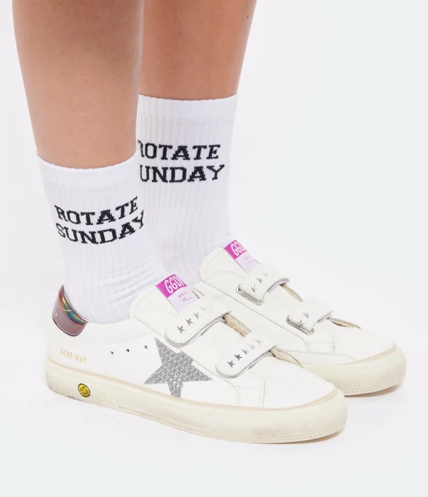 GOLDEN GOOSE Baskets May School Cuir Blanc 6