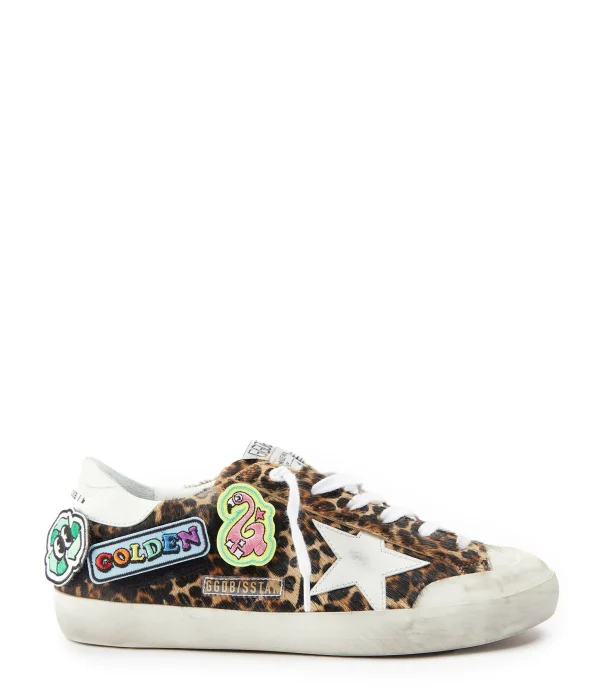 GOLDEN GOOSE Baskets Superstar Cuir Léopard Blanc 1