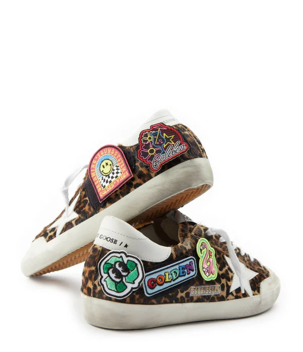 GOLDEN GOOSE Baskets Superstar Cuir Léopard Blanc 6